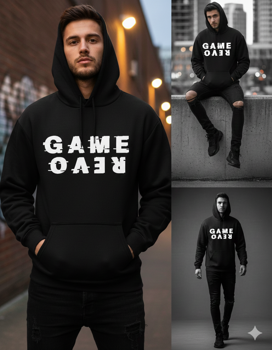 Unisex Game Over Black Hoodie